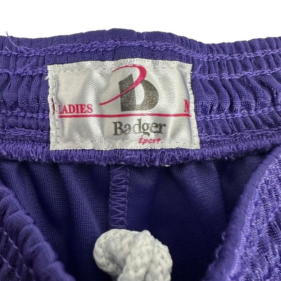 Badger Ladies Purple Mesh Athletic Shorts Size M Lightweight Lined Elastic Waist - Picture 4 of 7